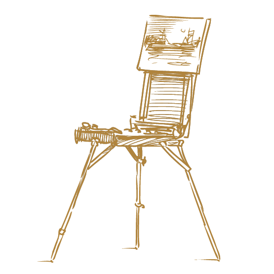 Illustration von einer Künstler-Staffelei